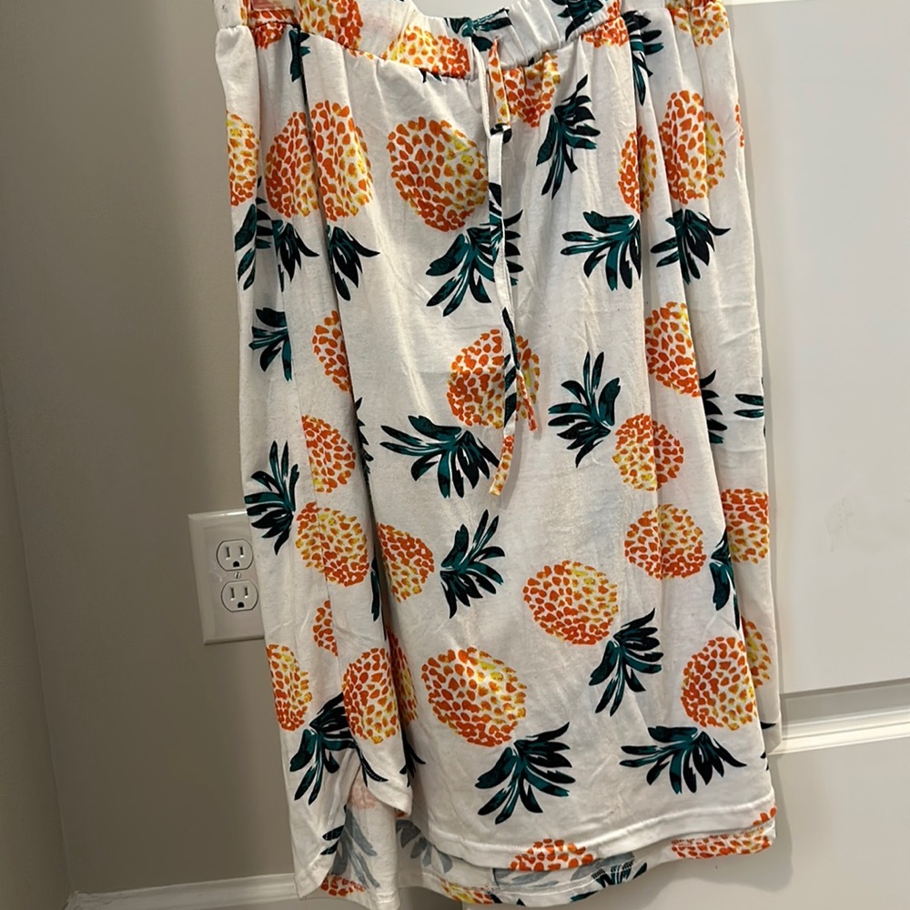 Tickled Teal pineapple patterned midi skirt